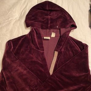 Chico's Zenergy velour tunic hoodie.